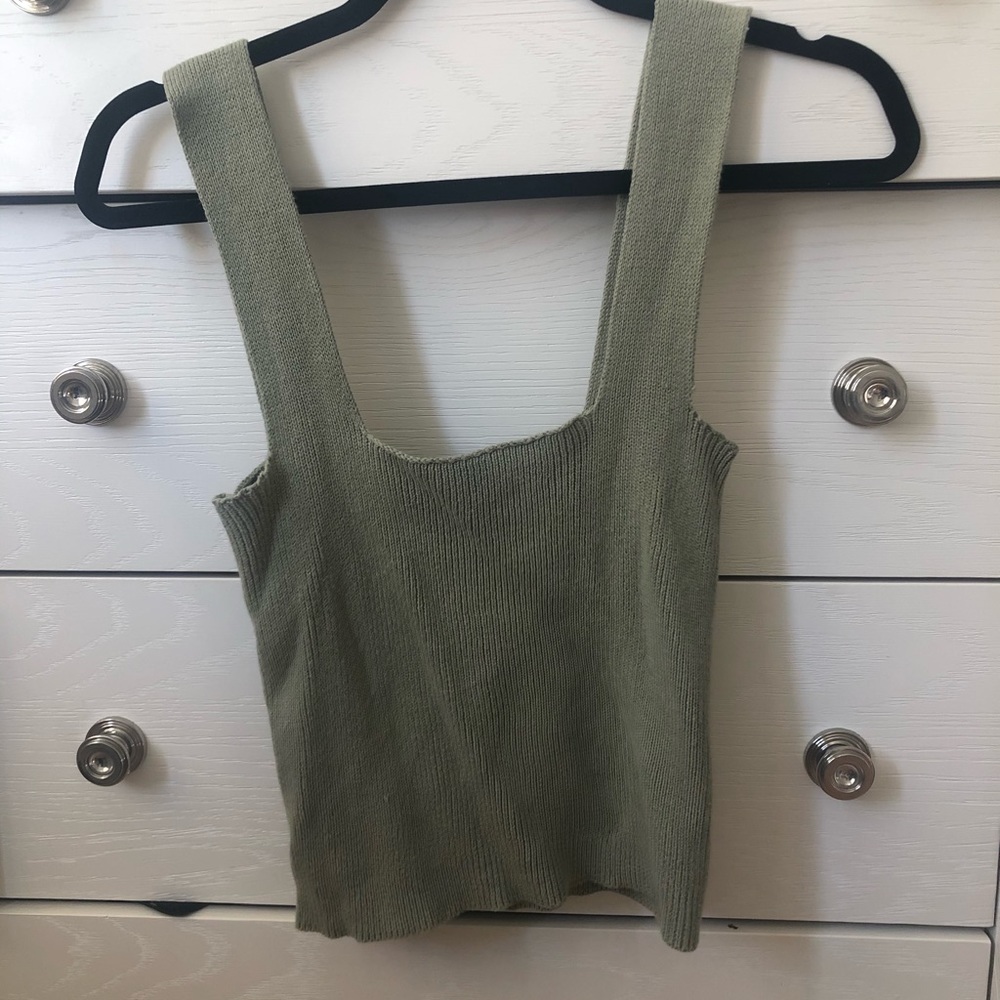 Green sweater tank